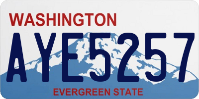 WA license plate AYE5257