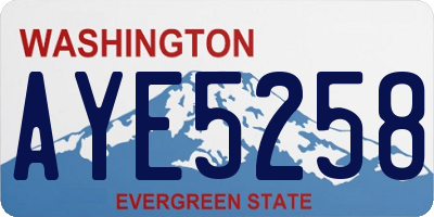 WA license plate AYE5258
