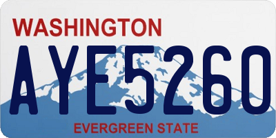 WA license plate AYE5260