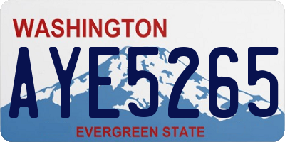 WA license plate AYE5265