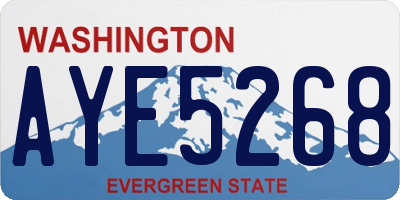 WA license plate AYE5268