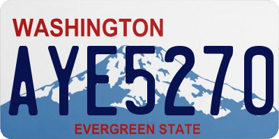 WA license plate AYE5270