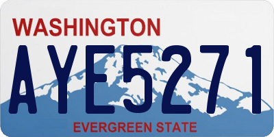 WA license plate AYE5271