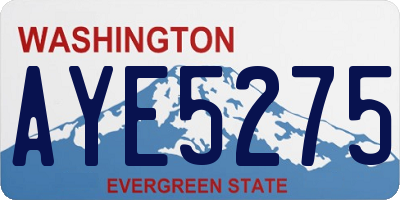 WA license plate AYE5275