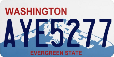 WA license plate AYE5277