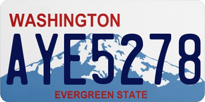 WA license plate AYE5278