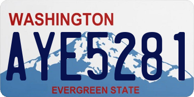 WA license plate AYE5281