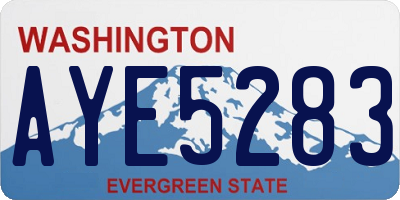 WA license plate AYE5283