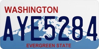 WA license plate AYE5284