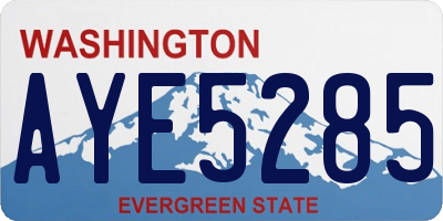 WA license plate AYE5285