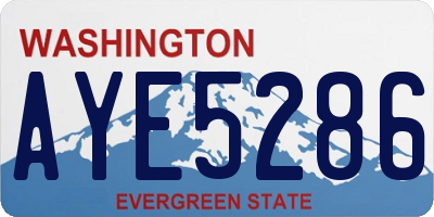 WA license plate AYE5286