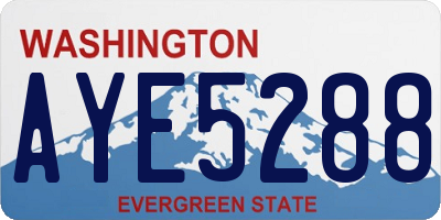 WA license plate AYE5288