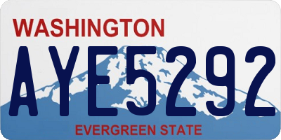 WA license plate AYE5292