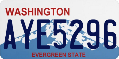WA license plate AYE5296