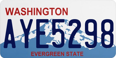 WA license plate AYE5298