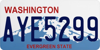 WA license plate AYE5299