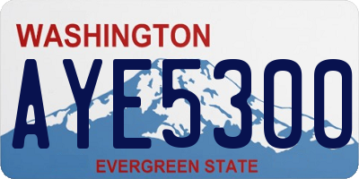 WA license plate AYE5300