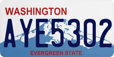 WA license plate AYE5302