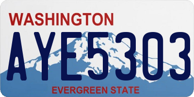 WA license plate AYE5303