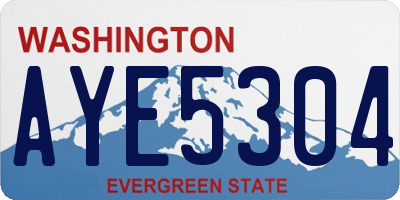 WA license plate AYE5304