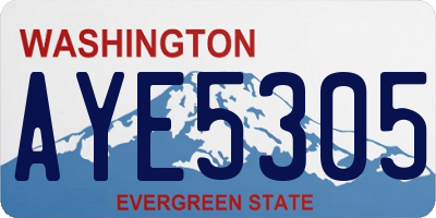 WA license plate AYE5305