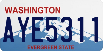 WA license plate AYE5311