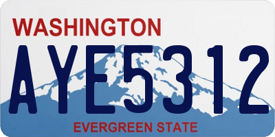 WA license plate AYE5312