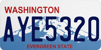 WA license plate AYE5320
