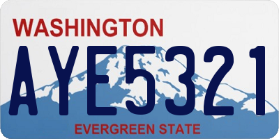 WA license plate AYE5321