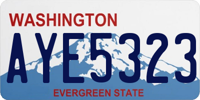 WA license plate AYE5323