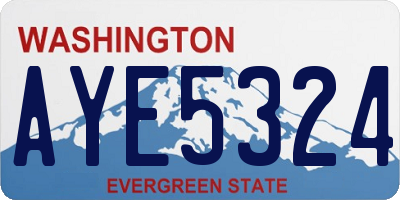 WA license plate AYE5324