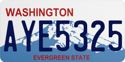 WA license plate AYE5325