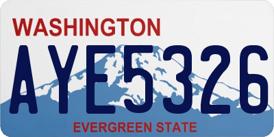 WA license plate AYE5326