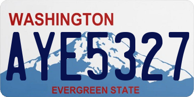 WA license plate AYE5327