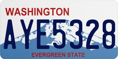 WA license plate AYE5328