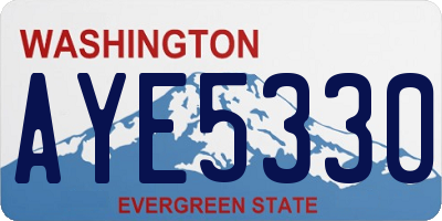 WA license plate AYE5330