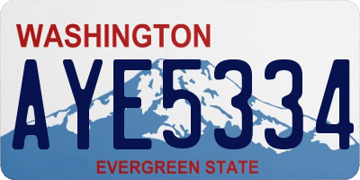 WA license plate AYE5334