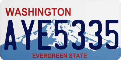 WA license plate AYE5335