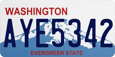 WA license plate AYE5342