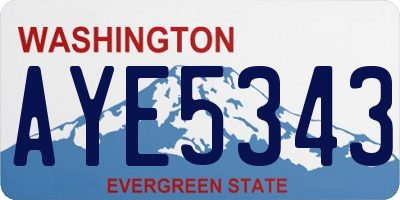 WA license plate AYE5343
