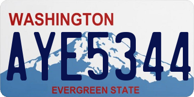WA license plate AYE5344