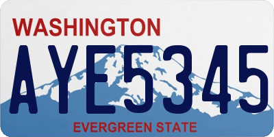 WA license plate AYE5345