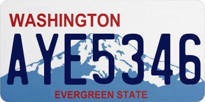 WA license plate AYE5346