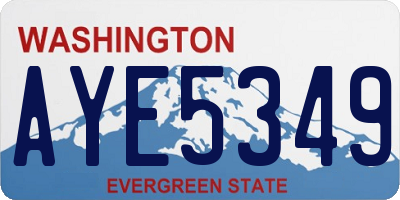 WA license plate AYE5349