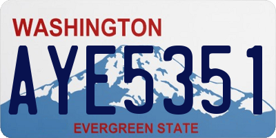 WA license plate AYE5351