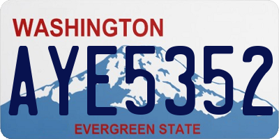 WA license plate AYE5352