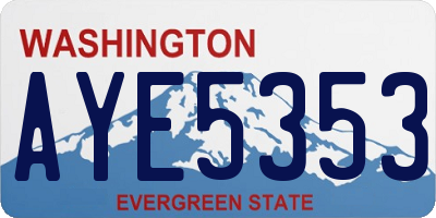 WA license plate AYE5353