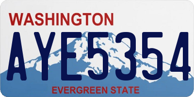 WA license plate AYE5354