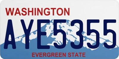 WA license plate AYE5355