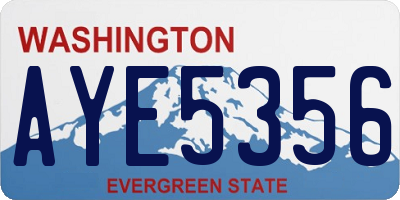 WA license plate AYE5356